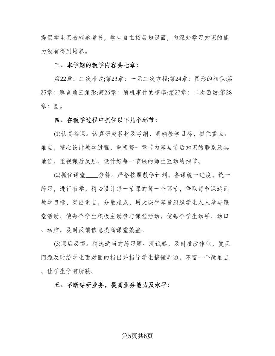 九年级教师工作计划（二篇）.doc_第5页