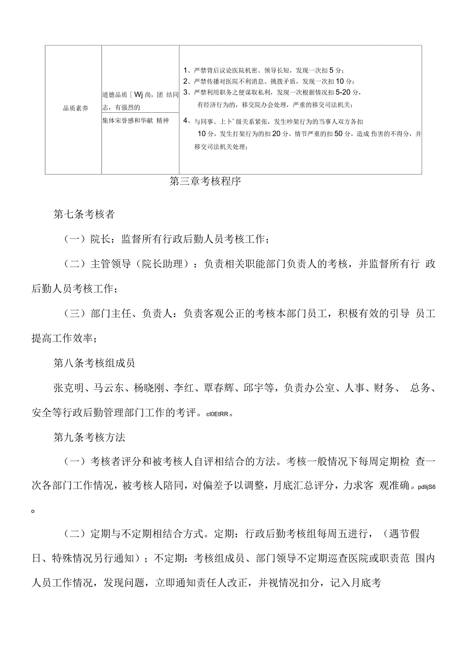 民营医院行政后勤人员绩效考核管理办法_第3页