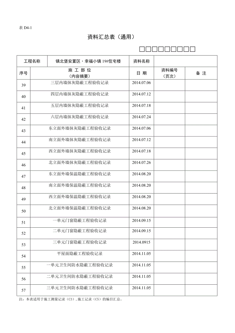 教育资料（2021-2022年收藏的）装饰装修隐蔽验收记录汇总表_第3页