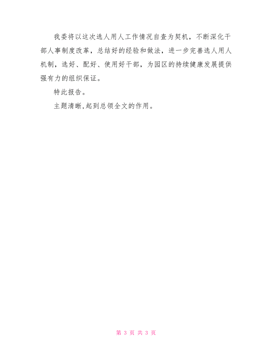 2022年开发区管委会对于选人用人工作情况自查报告_第3页