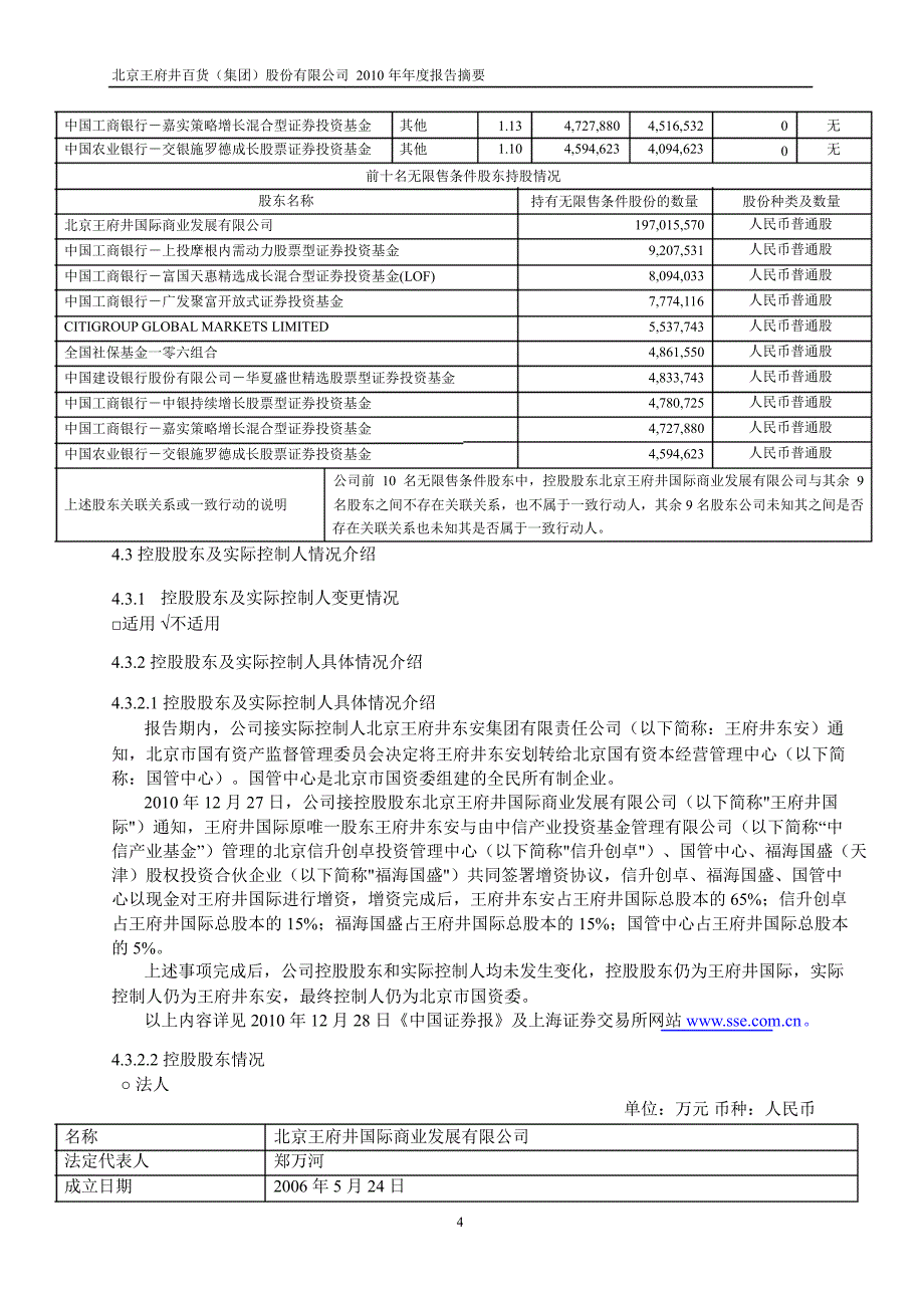 600859王府井年报摘要_第4页