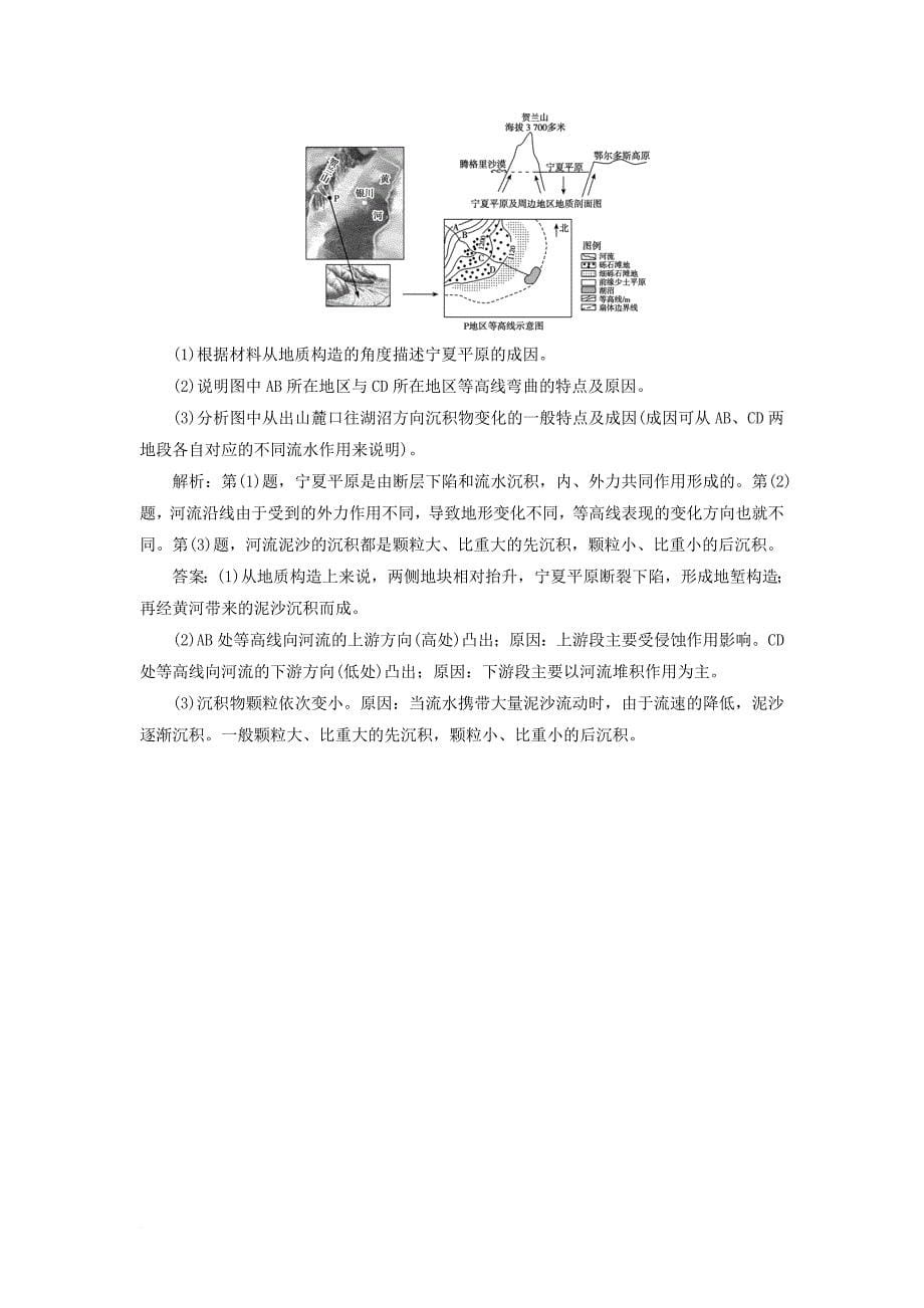 高考地理一轮复习 第一部分 自然地理 第二单元 从地球圈层看地理环境 第一讲 岩石圈与地表形态跟踪检测 鲁教版_第5页