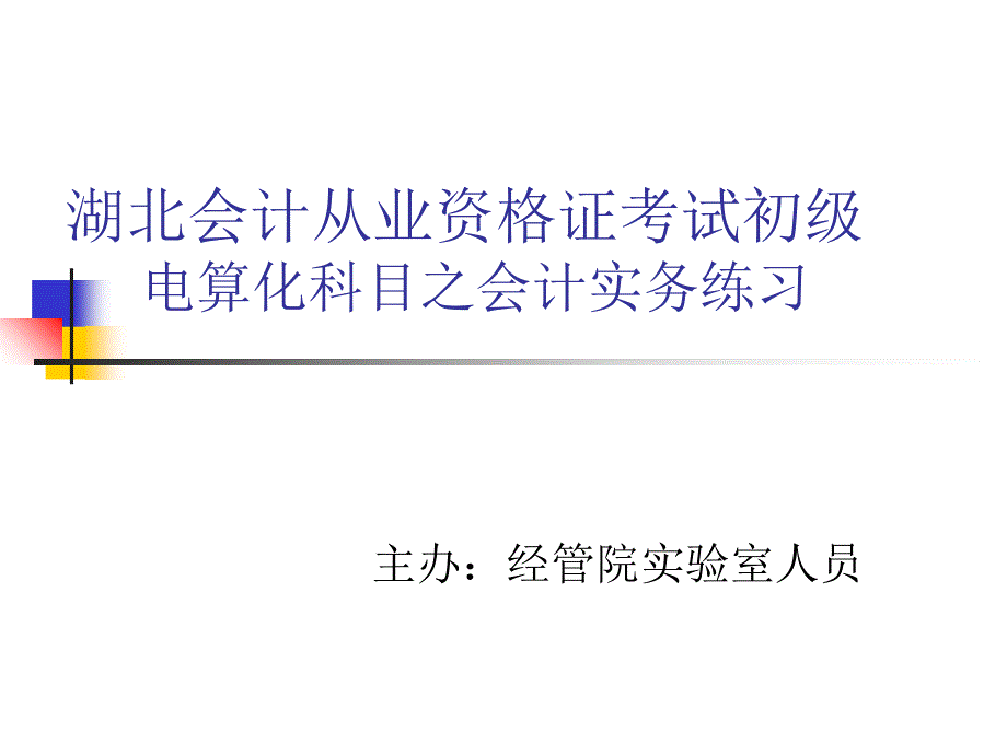 湖北会计从业资格证考试会计电算化科目之会计实务练习课件_第2页