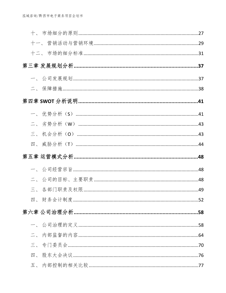 黔西市电子商务项目企划书参考模板_第2页