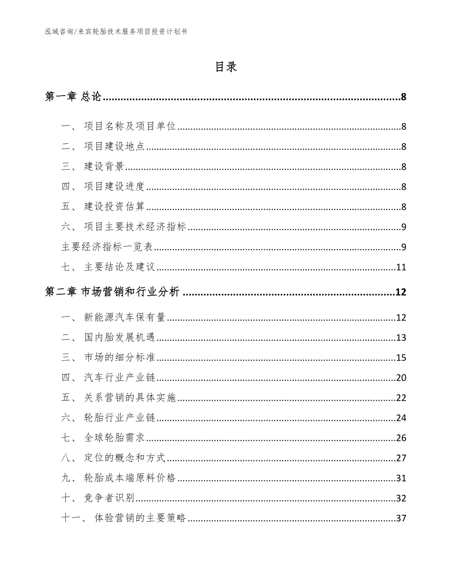 来宾轮胎技术服务项目投资计划书范文模板_第2页