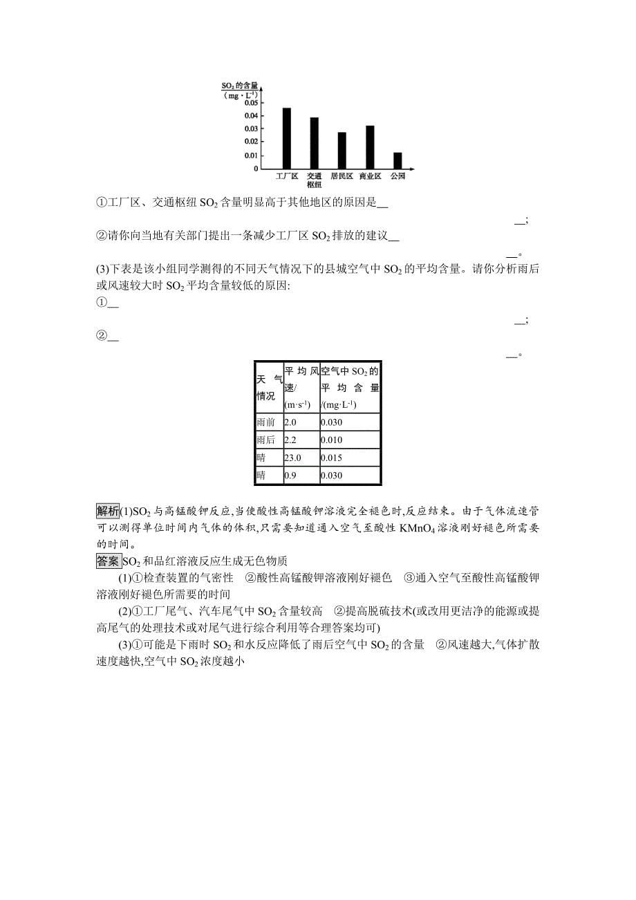 【最新资料】高中化学与生活苏教版课时训练2治理大气污染　让居室空气更清新 Word版含解析_第5页