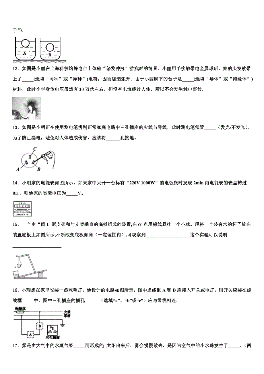 云南省红河州市级名校2023学年中考物理全真模拟试题（含解析).doc_第4页