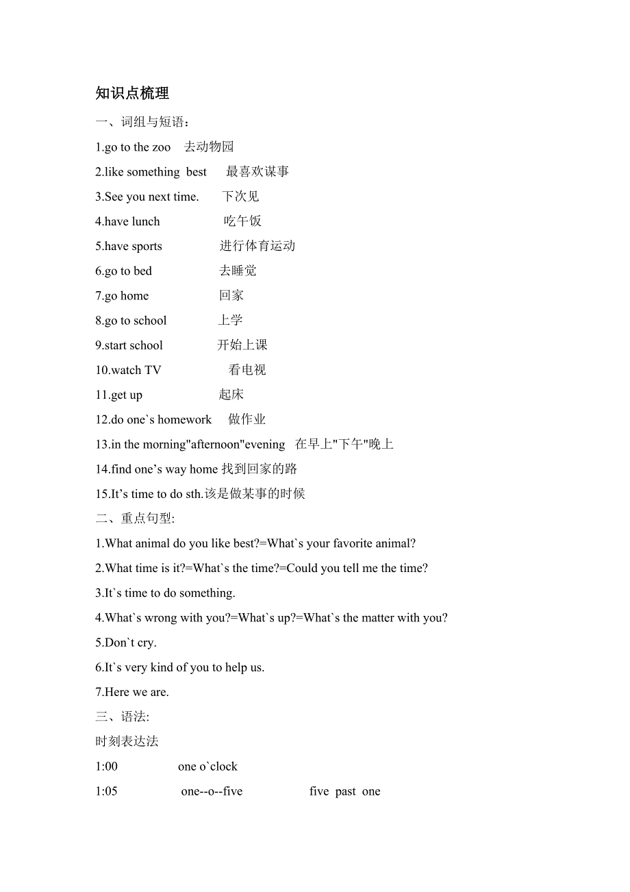 仁爱英语七年级上册Unit4_topic3知识点讲解及随堂练习_第1页