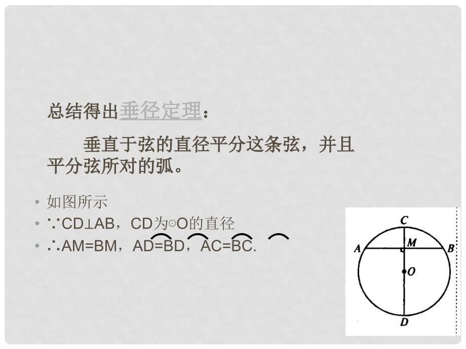 广东省佛山市中大附中三水实验中学九年级数学下册《圆的对称性》课件1 新人教版_第5页