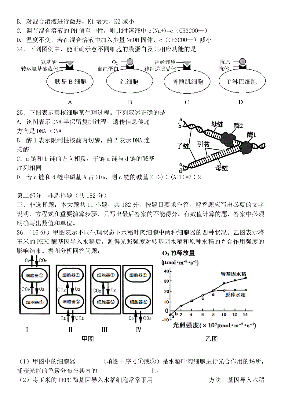 2022年高三理综8月摸底考试_第5页