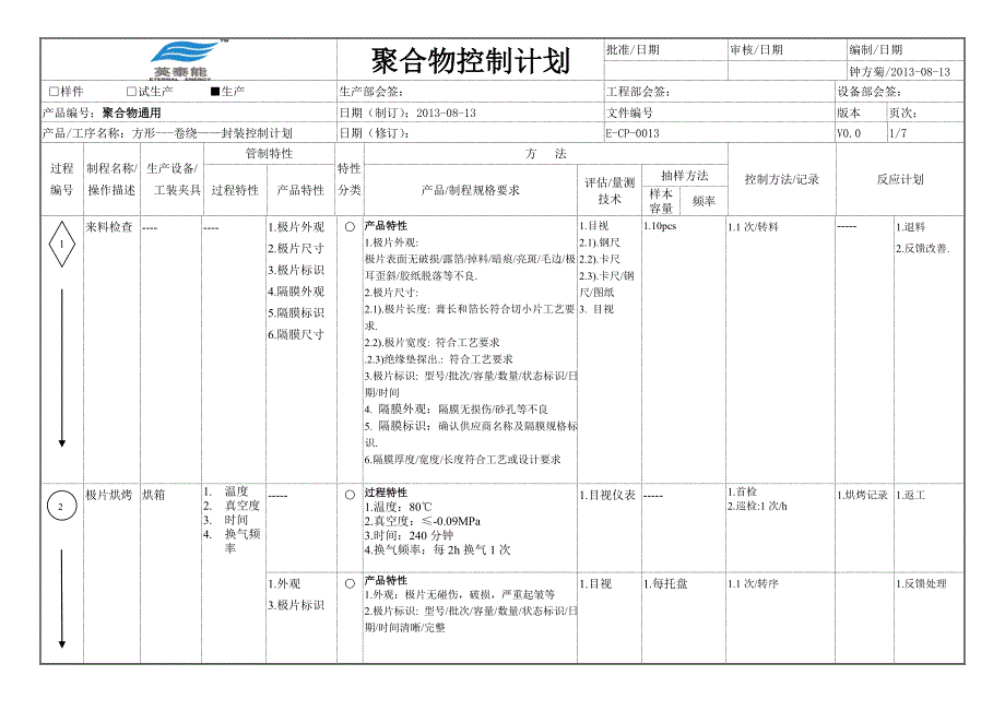 方形软包-卷绕控制计划_第1页