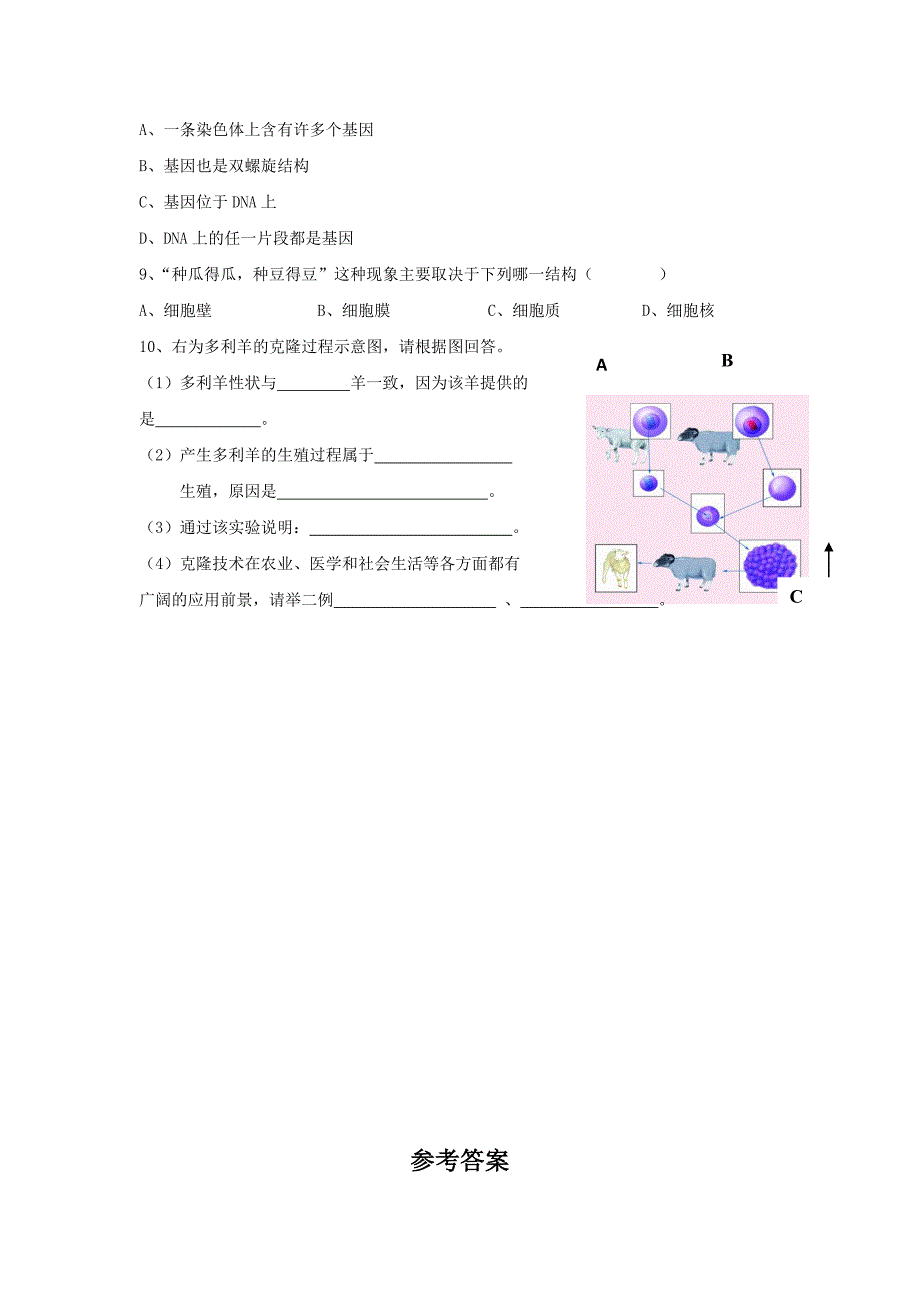 《第2节 性状遗传的物质基础》 同步练习1.doc_第2页