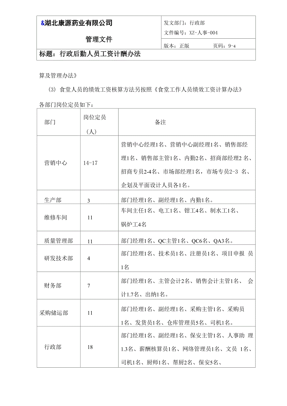 行政后勤人员薪酬办法确定_第4页