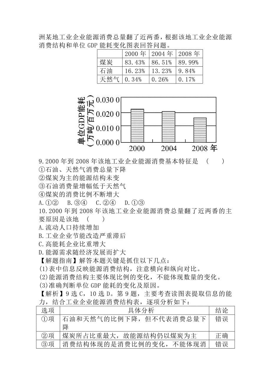 精修版高考地理真题类编：考点13区域自然资源综合开发利用含答案_第5页