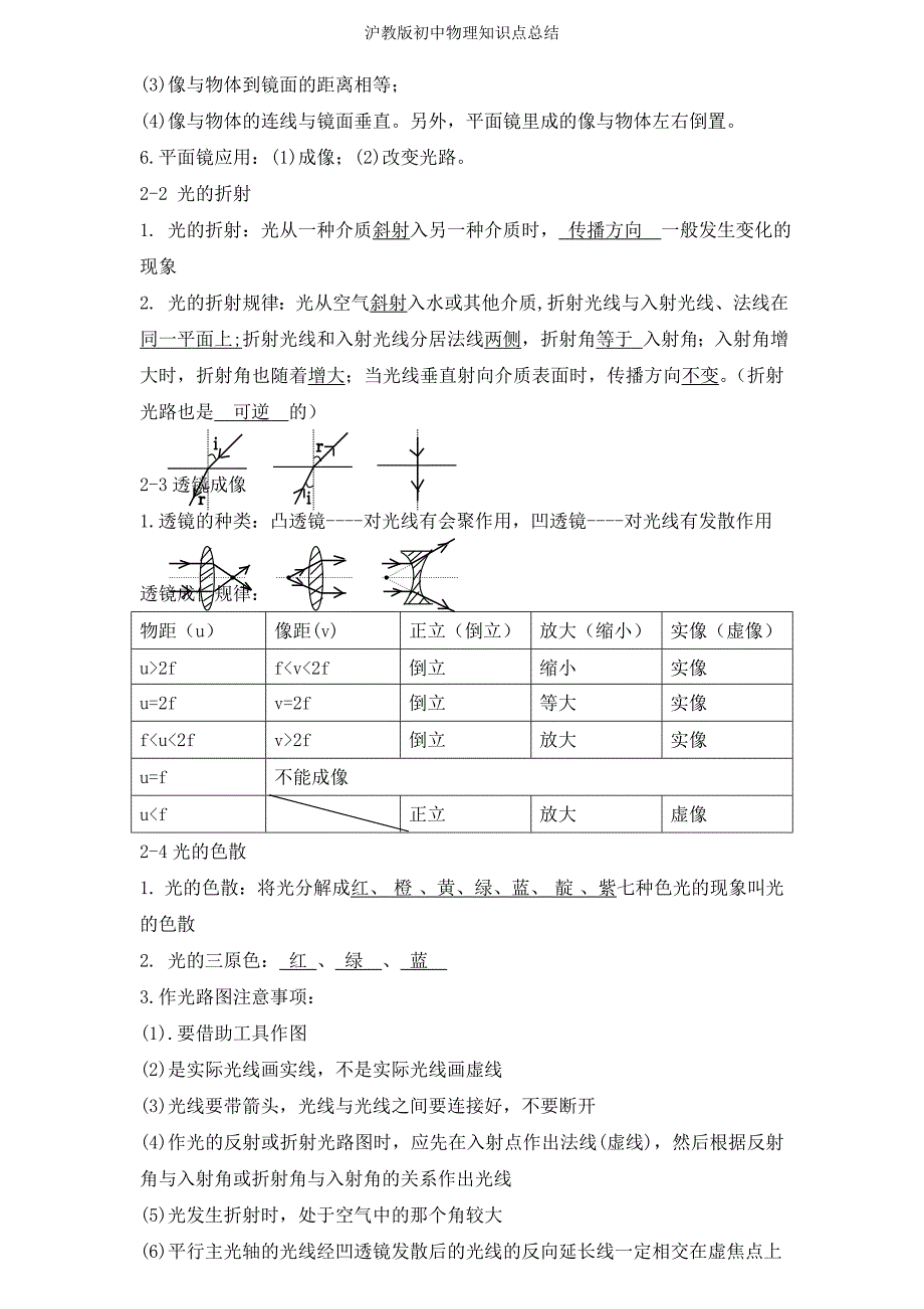 沪教版初中物理知识点总结_第3页