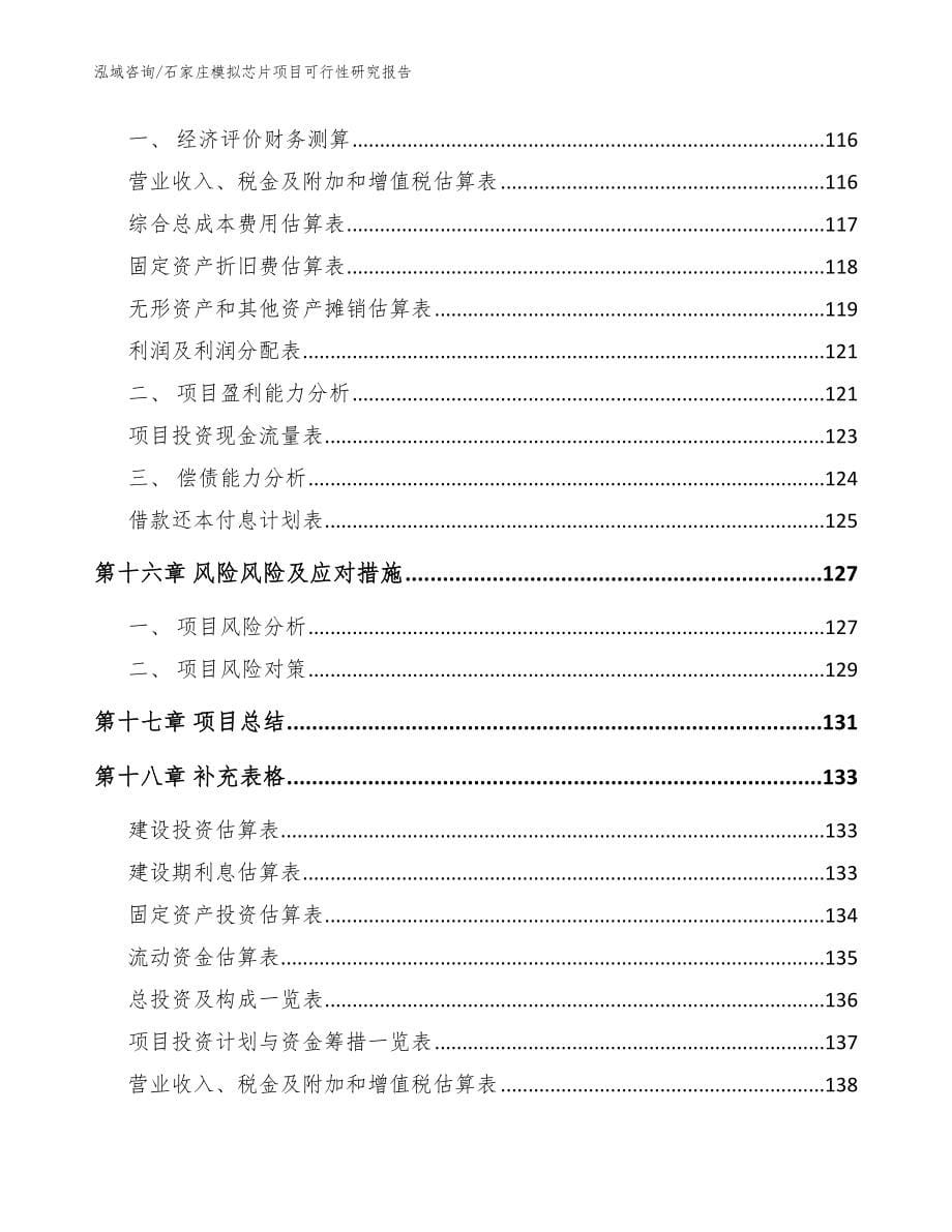 石家庄模拟芯片项目可行性研究报告参考范文_第5页