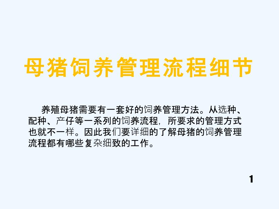 母猪的饲养管理流程细节_第1页