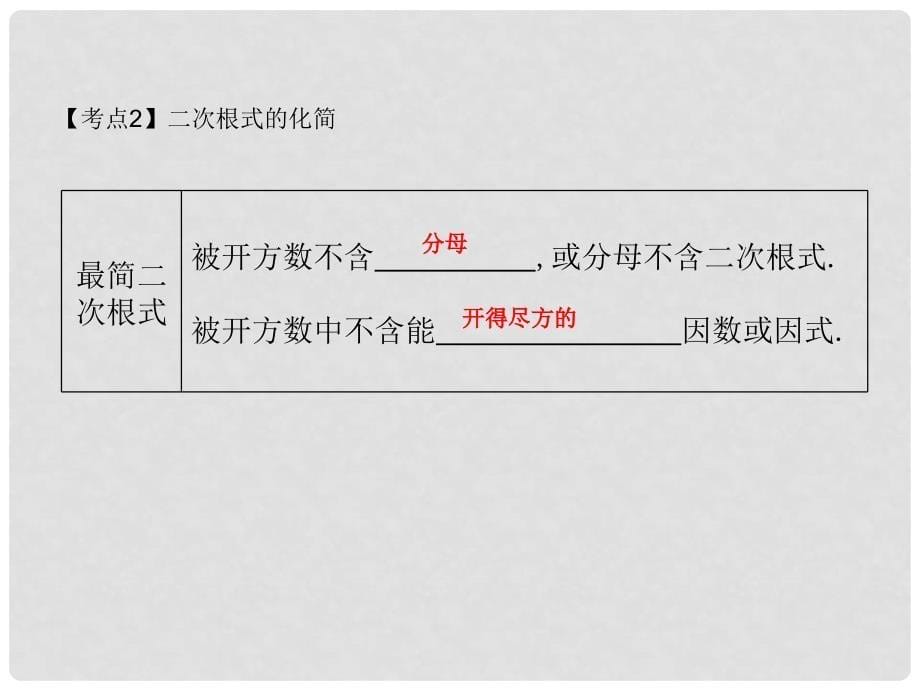 中考数学总复习 第一部分 数与代数 第1单元 数与式 第6课时 二次根式课件 新人教版_第5页