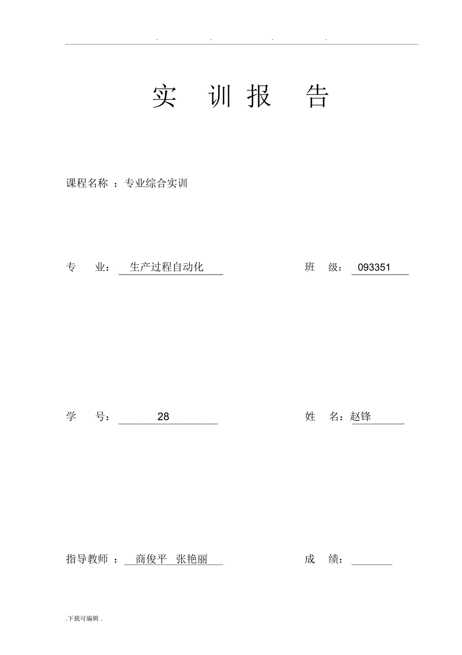 plc霓虹灯控制与cad专业综合实训_第1页