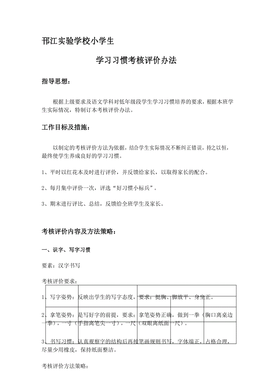 学生学习习惯考核评价办法_第1页