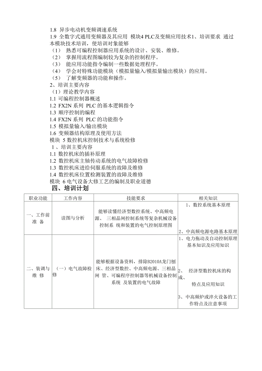 维修电工培训计划、培训大纲_第3页