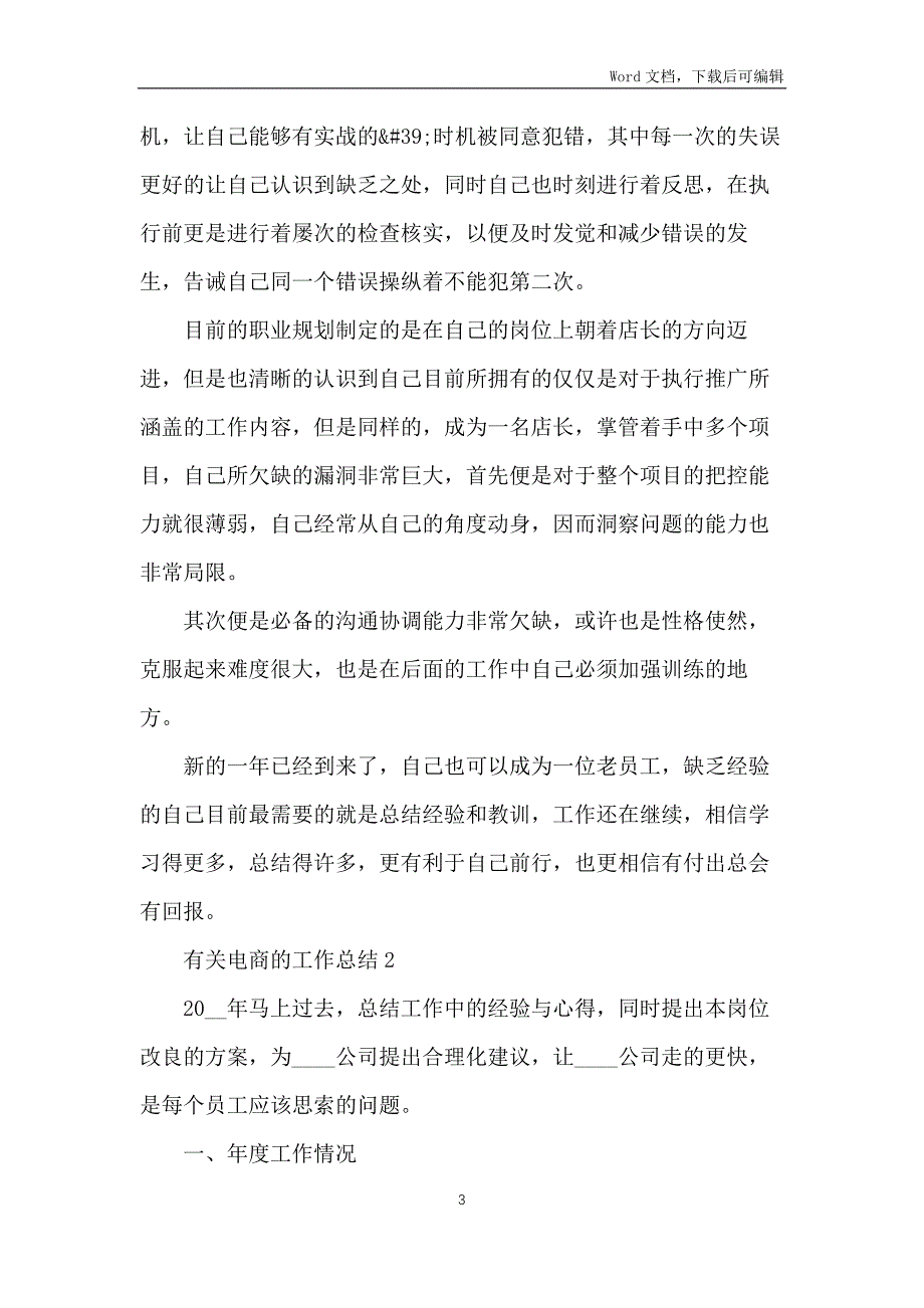 有关电商的工作总结10篇_第3页