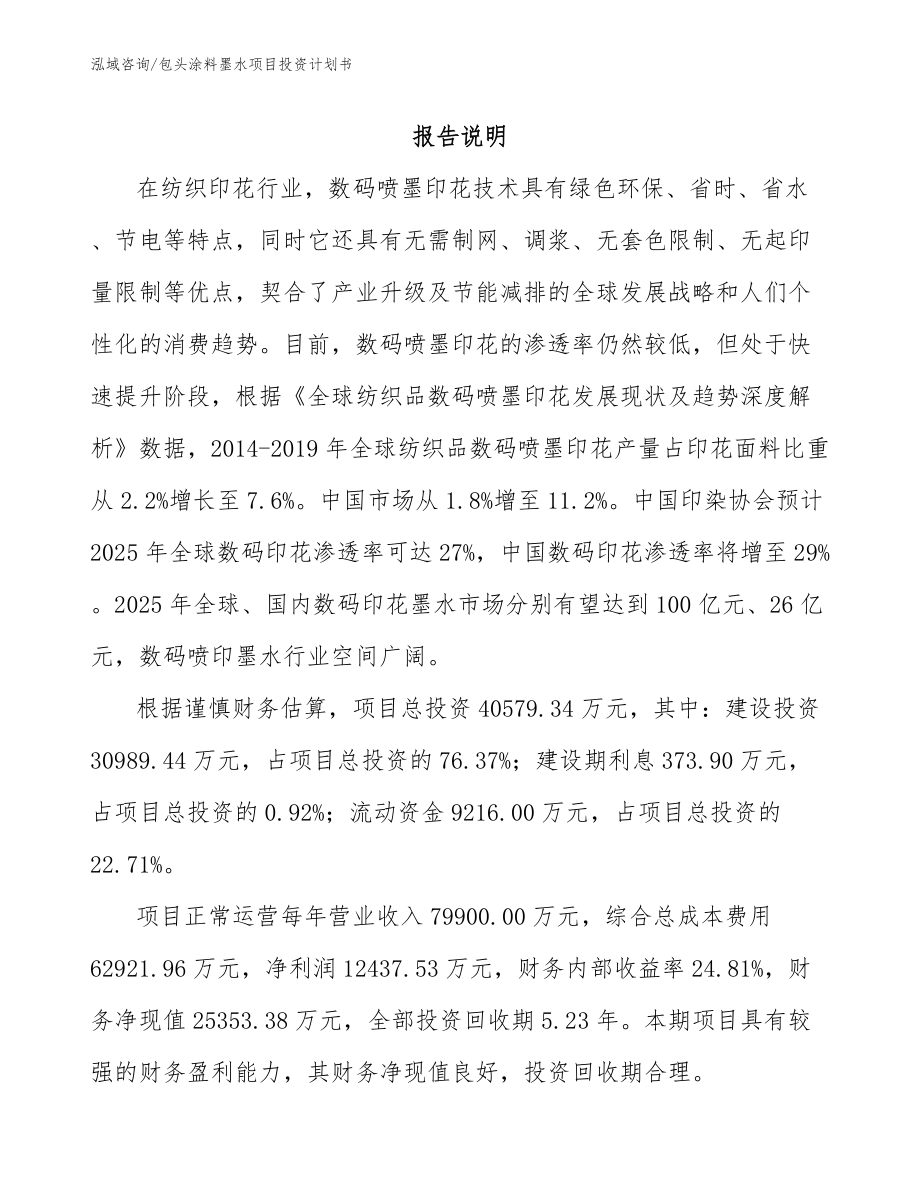 包头涂料墨水项目投资计划书（模板）_第2页