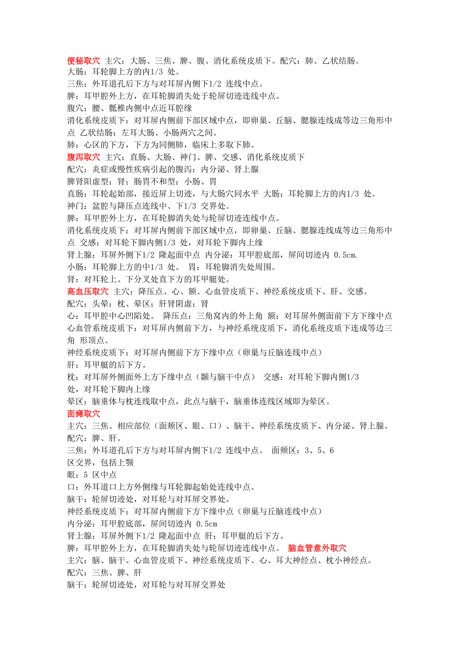 常见疾病耳穴治疗取穴_第1页