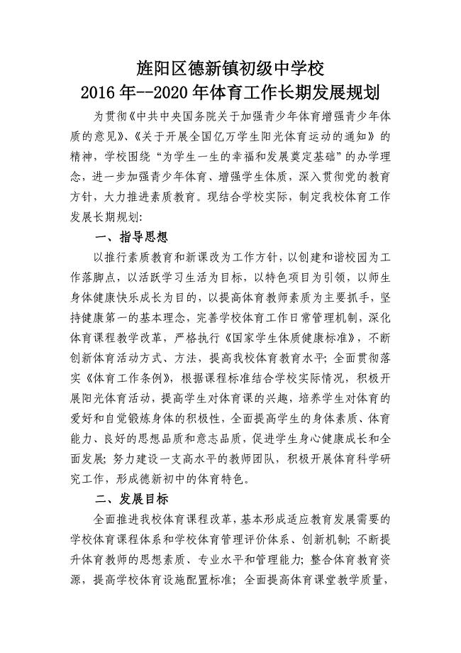 C4德新初中体育工作五年发展规划.doc