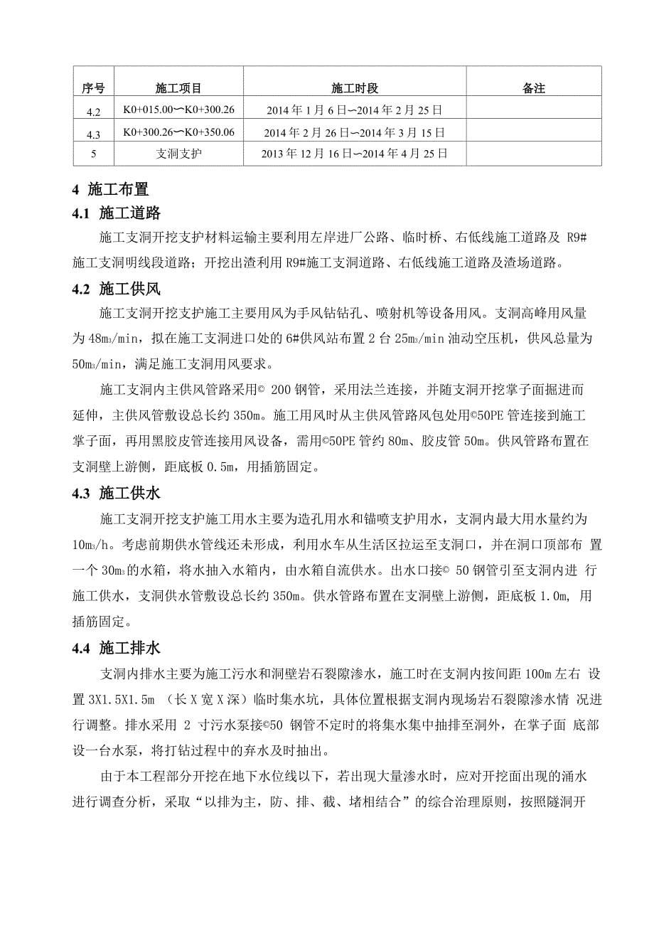 引水隧洞施工支洞开挖施工方案_第5页