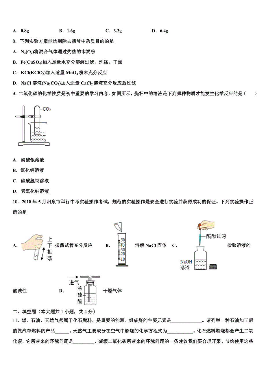 2023学年内蒙古呼伦贝尔市市级名校中考化学最后冲刺浓缩精华卷（含解析）.doc_第3页