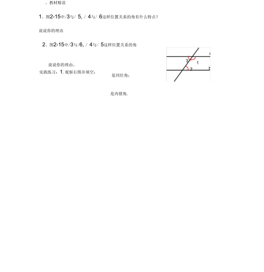 北师大版初一数学下册第二节探索直线平性的条件(二)_第3页