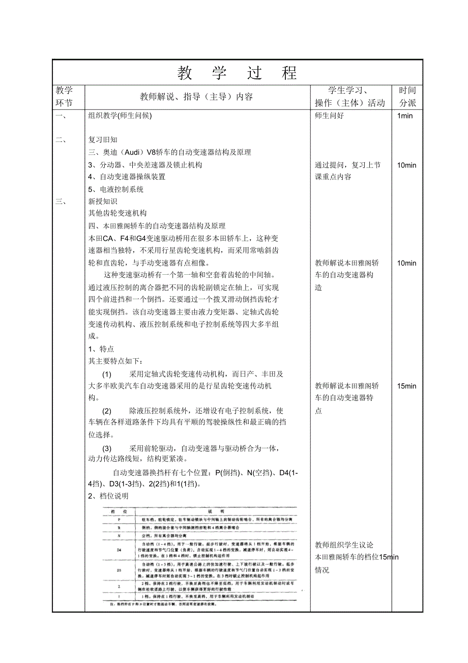 6162课时其他齿轮变速机构5自动变速器教案.doc_第2页