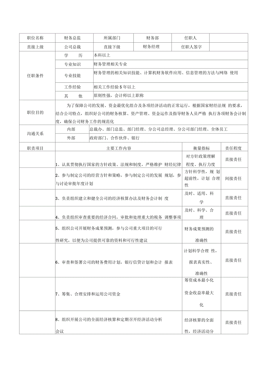 XX通信设备公司财务部机构设置及岗位职责_第3页