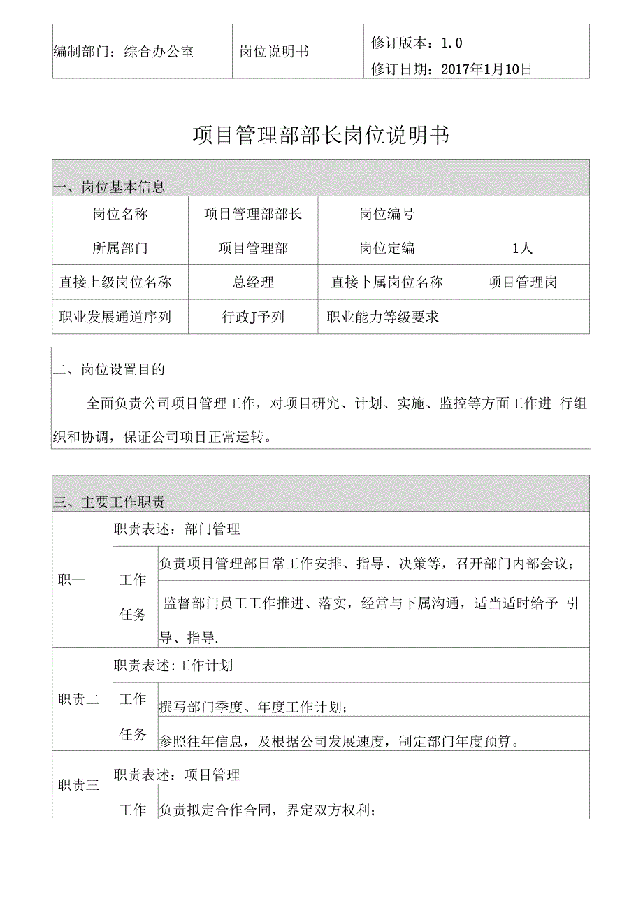 XX试验室岗位说明书_第1页