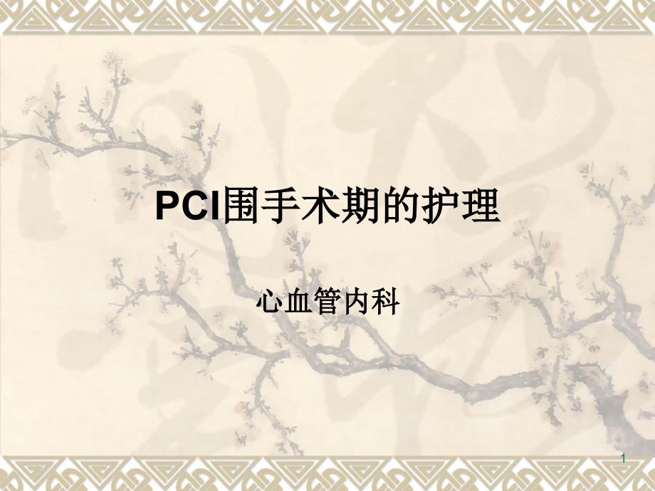 PCI围手术期的护理ppt课件_第1页