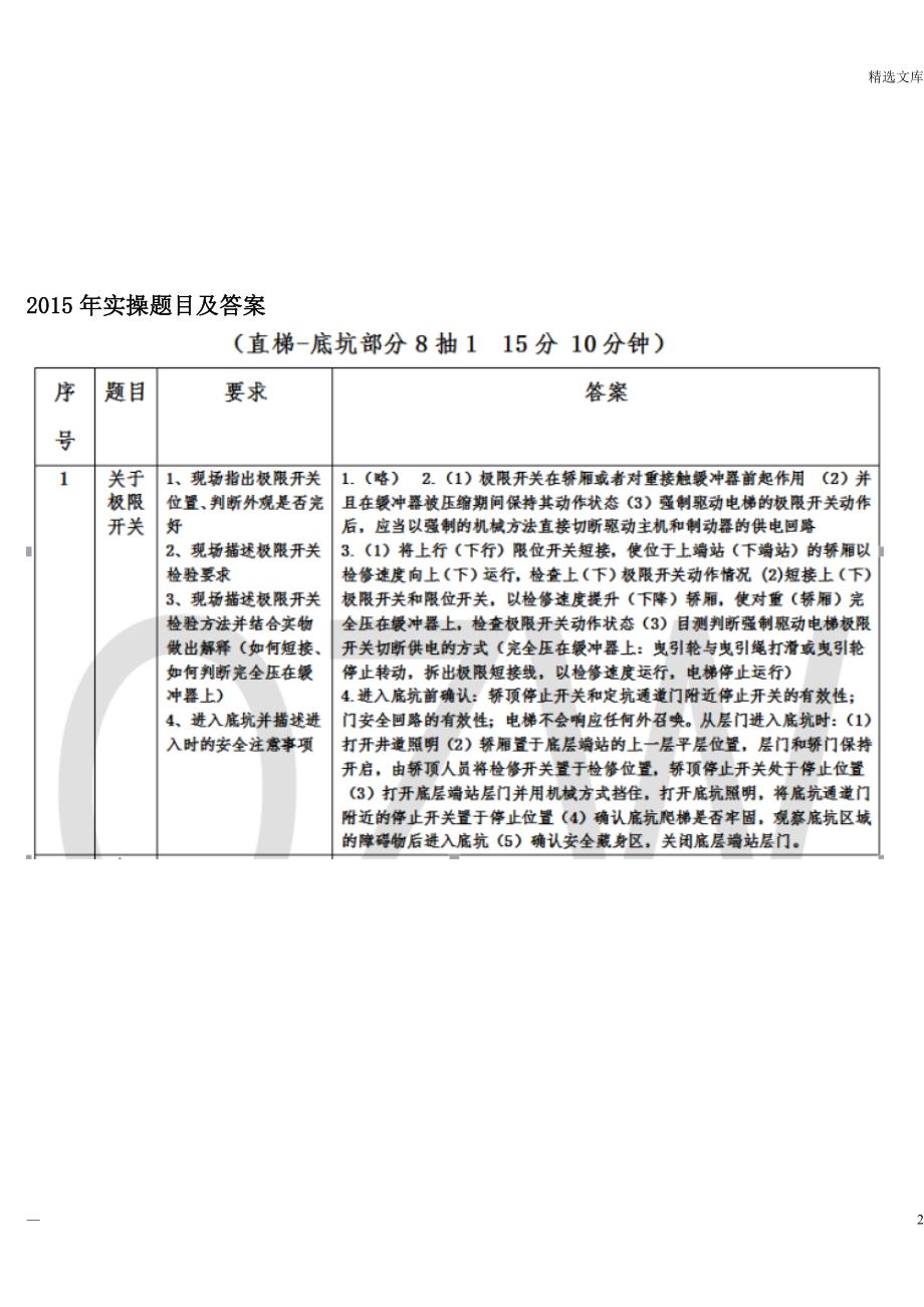 2015年电梯检验员考试(含实操题目及答案)_第2页