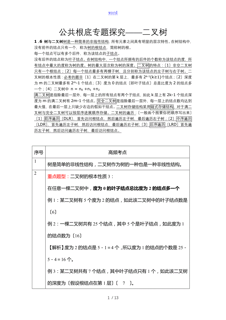 计算机二级公共基础专题探究二叉树_第1页