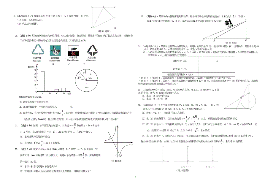 湖北省鄂州市中考数学试题及答案word版_第2页