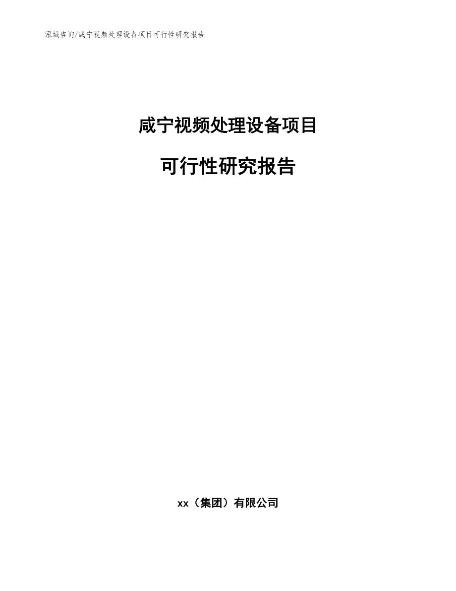 咸宁视频处理设备项目可行性研究报告（范文参考）_第1页