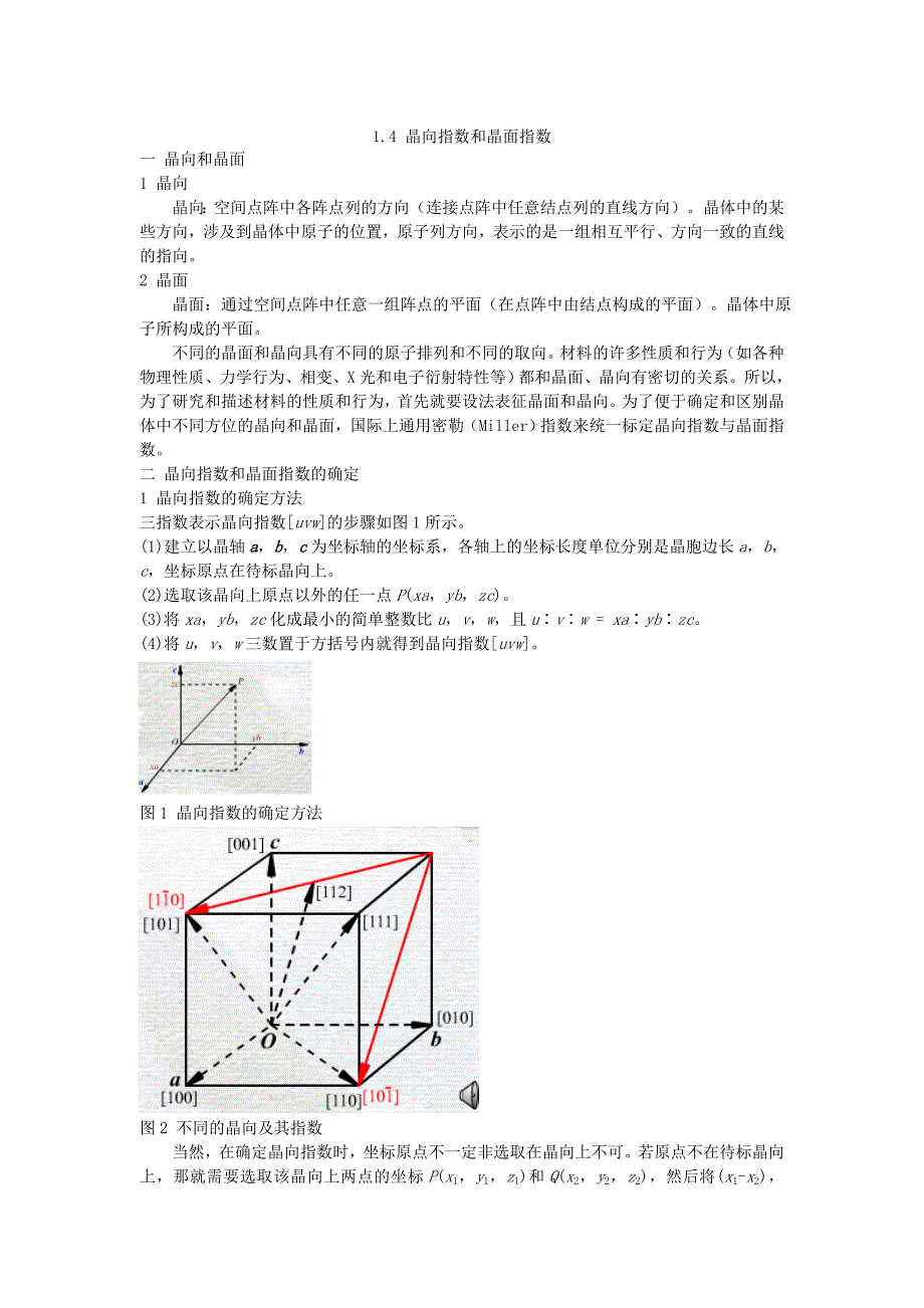 晶向指数与晶面指数.doc_第1页