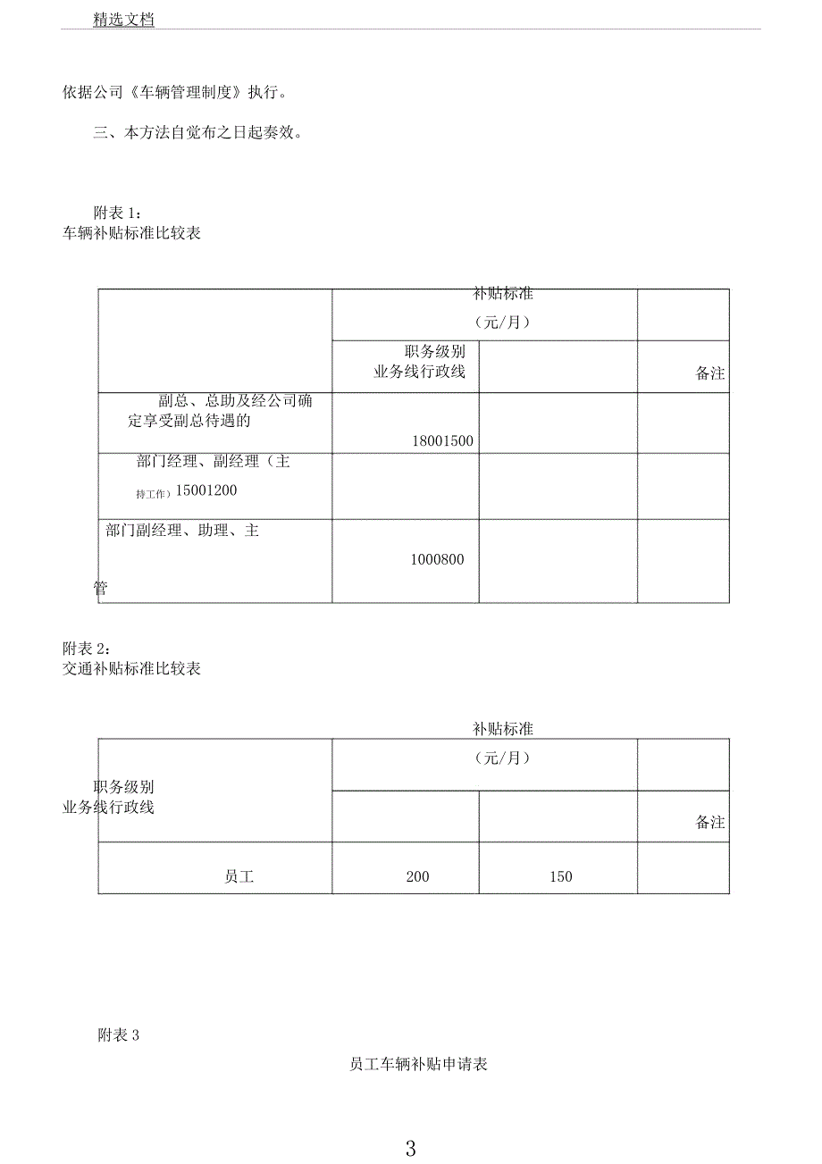 员工交通车辆补贴办法.docx_第3页