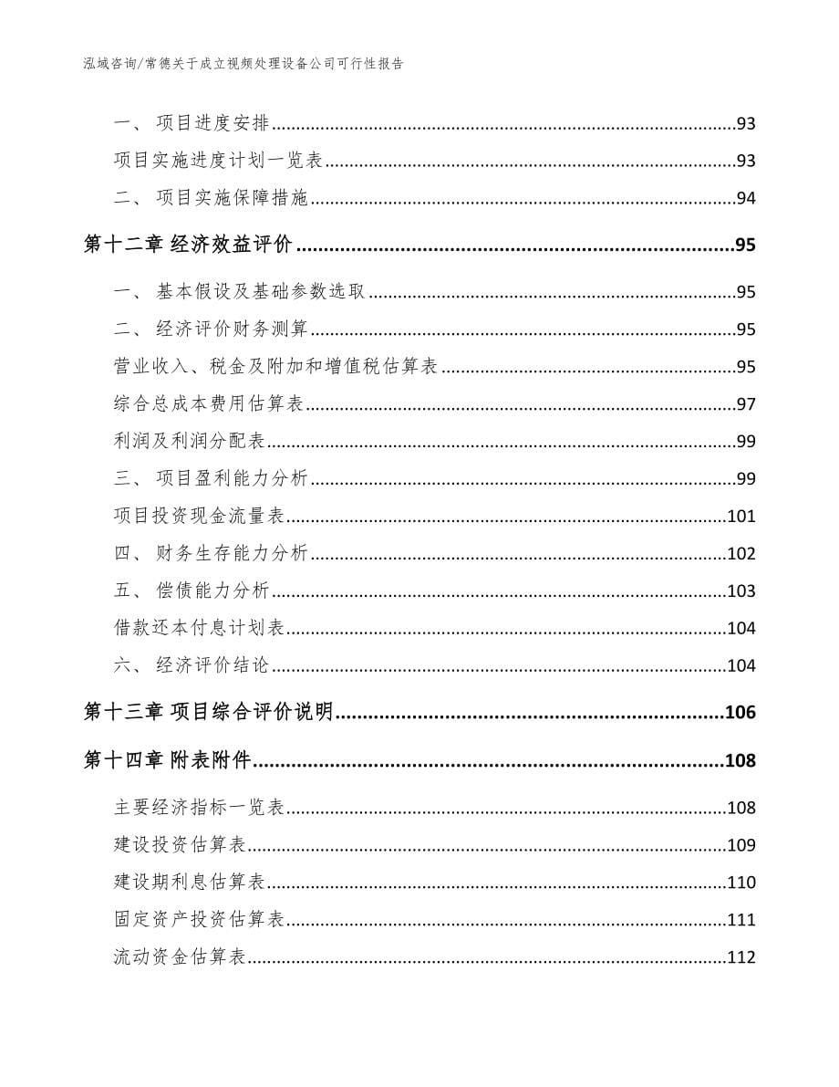 常德关于成立视频处理设备公司可行性报告模板范本_第5页