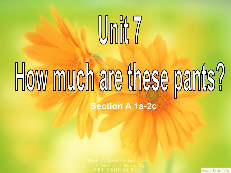 最新七年级英语下册Unit7HowmucharethesepantsSectionA公开课课件人教新目标版课件_第3页