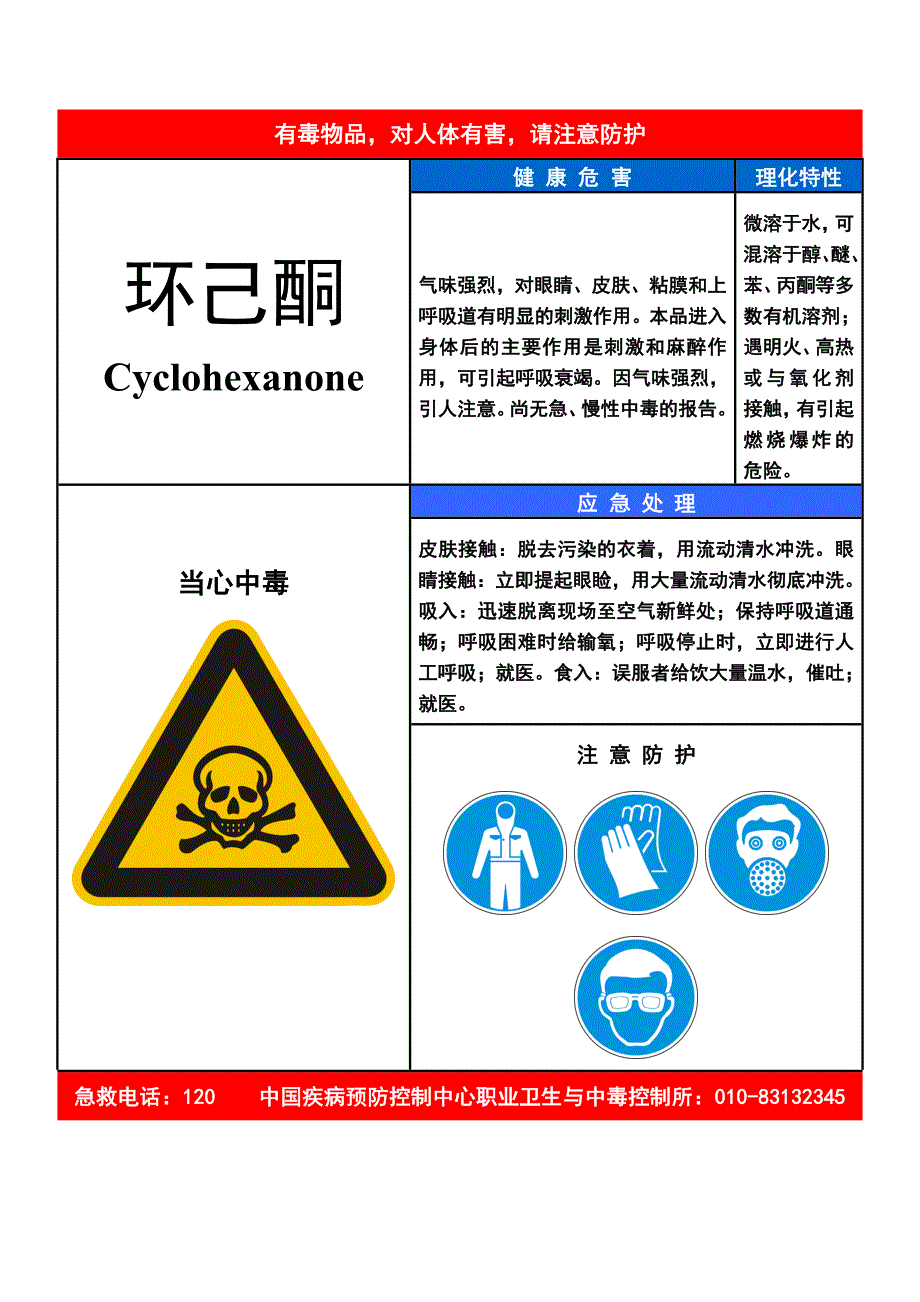 油漆职业病危害告知卡(甲苯、二甲苯、丙酮).doc_第4页