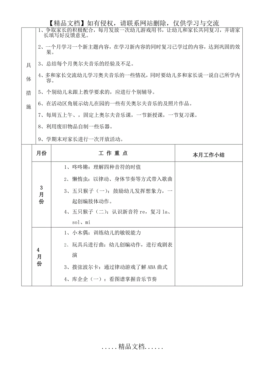 中大班奥尔夫音乐计划(第二学期)_第3页