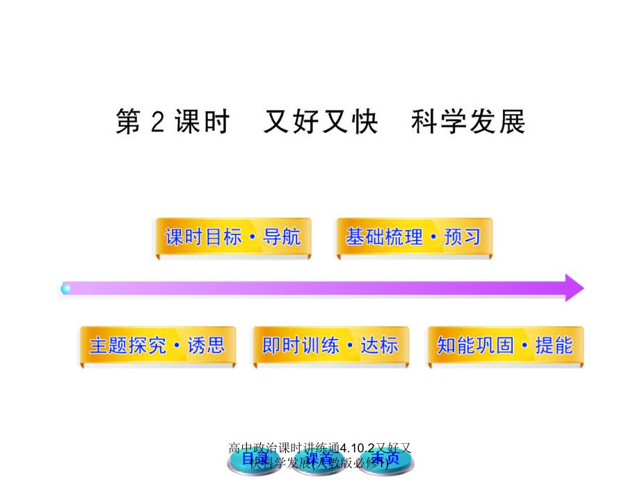 高中政治课时讲练通4.10.2又好又快科学发展人教版必修1课件_第1页