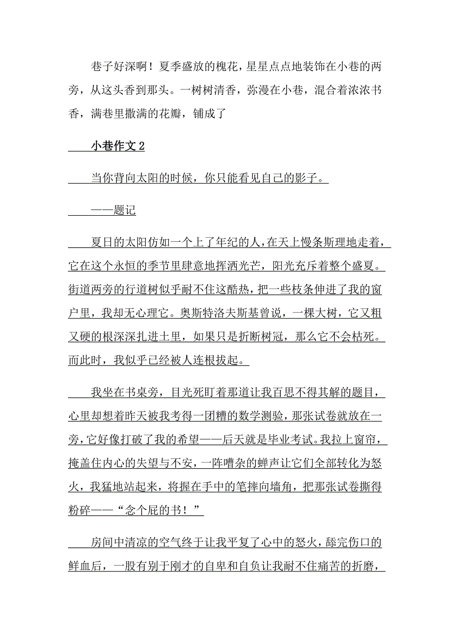 小巷故事作文800字_第2页