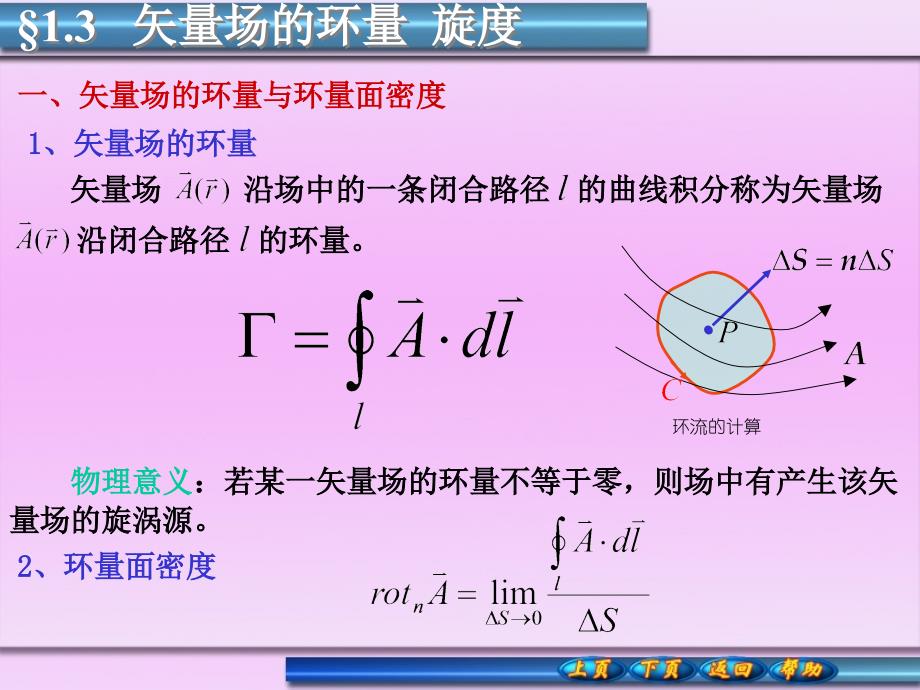 矢量场的环量旋度_第1页