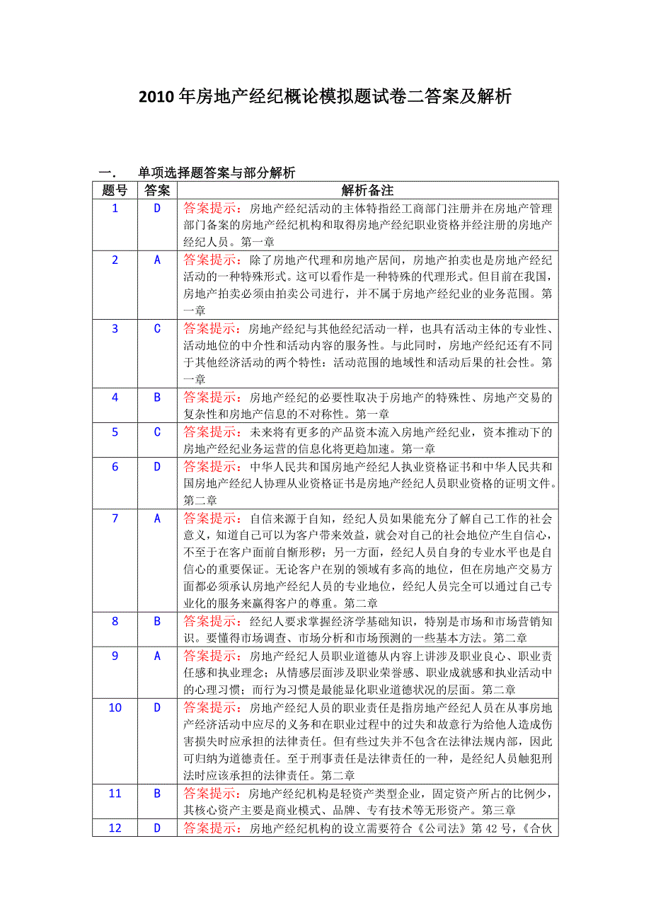 房地产经纪概论模拟题试卷二答案及解析.doc_第1页